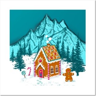 gingerbread house Posters and Art